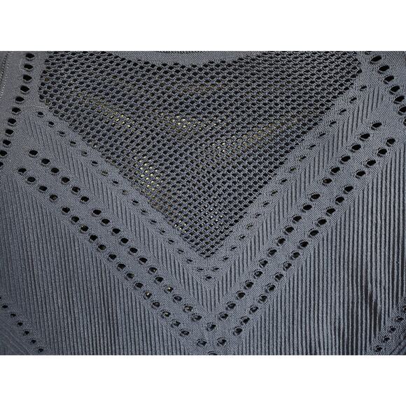 ATHLETA Women L Oxygen Mesh Performance Top Navy Activewear Seamless FITTED 32" - Picture 4 of 7